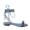 Damapreziosa Women's Lulù Light Blue Denim Lace-up Sandal In Blue