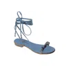 Damapreziosa Women's Lulù Light Blue Denim Lace-up Sandal In Blue