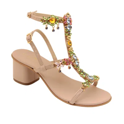 Damapreziosa Women's Matilde Multicolor High Hill Jeweled Sandals In Black/blue/pink/yellow