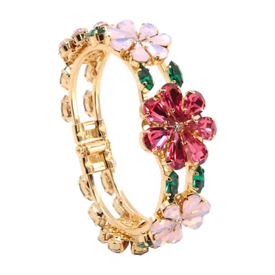 Damapreziosa Women's Pink / Green Daisy Bouquet Bracelet In Multi