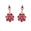 Damapreziosa Women's White / Pink Daisy Bouquet Pendant Earrings With Crystal Drops In Pink And Opal In Multi