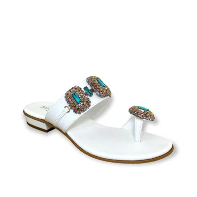 Damapreziosa Women's White Rainbow Isabella Sandals