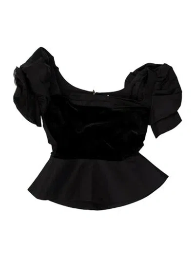Pre-owned Damaris Bailey Crew Neck Short Sleeve Top In Black