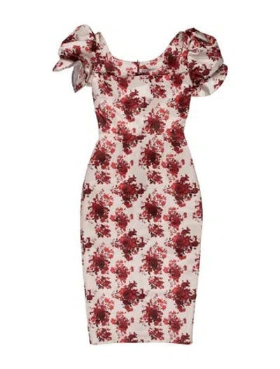 Pre-owned Damaris Bailey Floral Print Long Dress In Pink