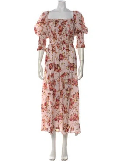 Pre-owned Damaris Bailey Floral Print Midi Length Dress In Multi