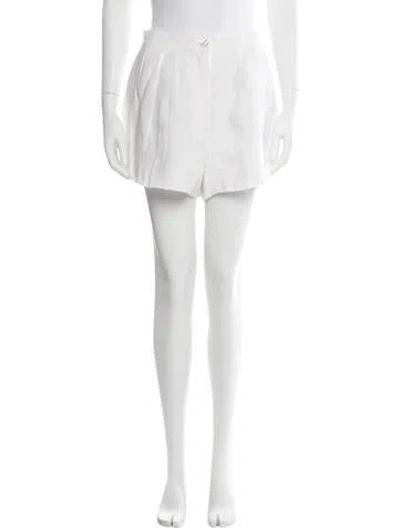 Pre-owned Damaris Bailey Linen Mini Shorts In White