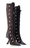 Damaya Mercy Lace-up Leather Boots In Brown