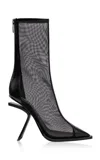 Damaya Synth Mesh Ankle Boots In Black