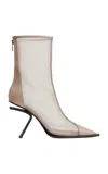 Damaya Synth Mesh Ankle Boots In Neutral