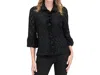 Damee Diamond Design Ogee Ruffle Jacket In Black In Black