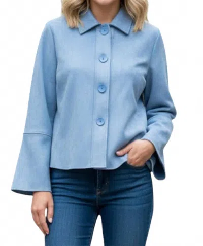 Damee Micro Suede Classic Jacket In Blue