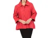 Damee Wide-collar Short Swing Jacket In Red In Red