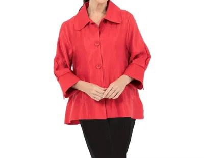 Damee Wide-collar Short Swing Jacket In Red