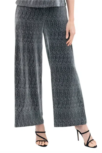 Damee Wide-leg Rhinestone Embellished Pant In Silver