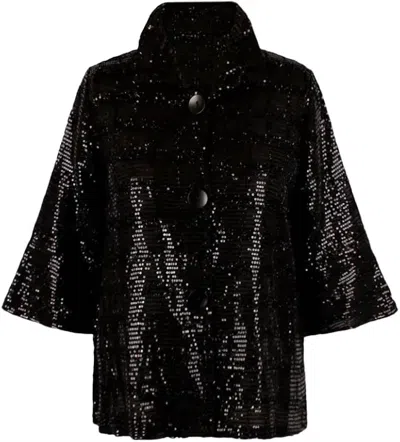 Damee Women's Sequence Short Jacket In Black