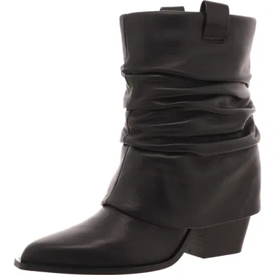 D'amelio Savella Womens Block Heel Leather Ankle Boots