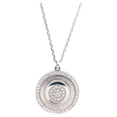 Pre-owned Damiani 14ct White Gold Necklace Set With 0.65ct Of Diamonds