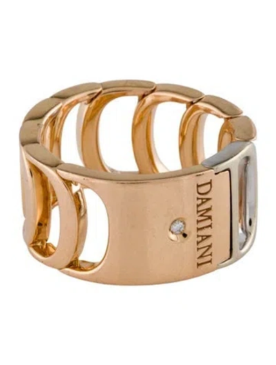 Pre-owned Damiani 18k Diamond Ssima D-link Band Ring In Multi
