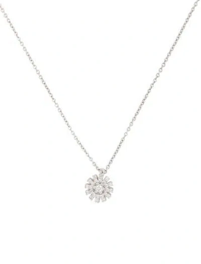 Pre-owned Damiani 18k Diamond Margherita Pendant Necklace, 20" In Multicolor