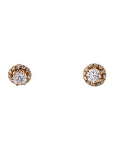 Pre-owned Damiani 18k Diamond Minou Stud Earrings In Multicolor