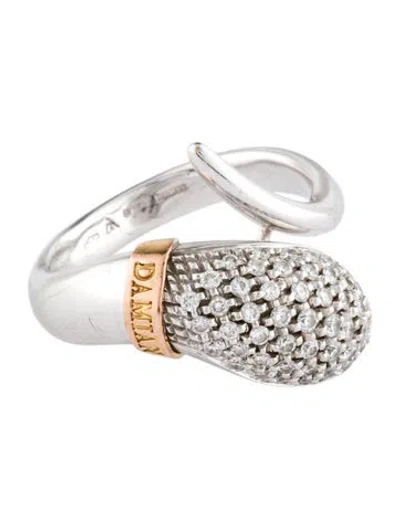 Pre-owned Damiani 18k Diamond Pave Infinito Snake Ring In Multi