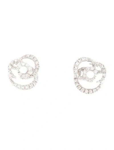 Pre-owned Damiani 18k Diamond Rose Earclip Earrings In Multicolor