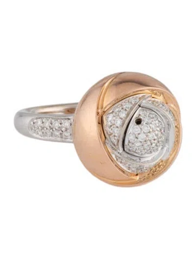 Pre-owned Damiani 18k Diamond Rose Ring In Multi