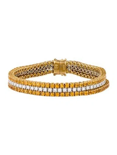 Pre-owned Damiani 18k Sapphire & Diamond Multistrand Bracelet