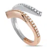 Damiani 18k White And Rose Gold Diamond Bypass Ring Dm06-103025 In Multi
