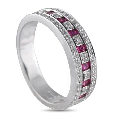Damiani 18k White Gold 0.16ct Diamond And Ruby Ring Dm15-051625