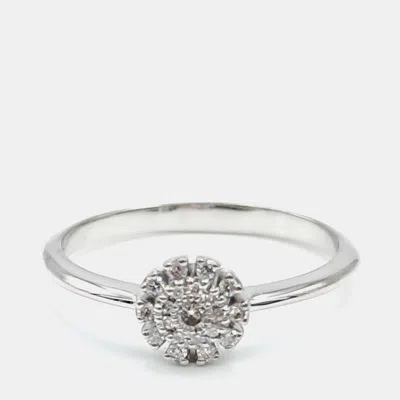 Pre-owned Damiani 18k White Gold Diamond Margherita Ring Eu 53 In Multi