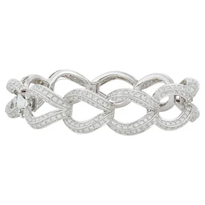 Pre-owned Damiani 18k White Gold Pavé Diamond Link Bracelet – 6.50 Carats
