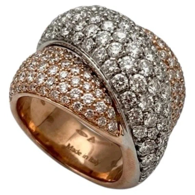 Pre-owned Damiani 5 Carat Diamond Gomitolo Multi-tone Gold Cocktail Ring In Multiple