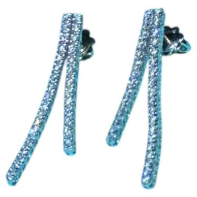 Pre-owned Damiani 6.4g White Gold Diamond Tassel Earrings