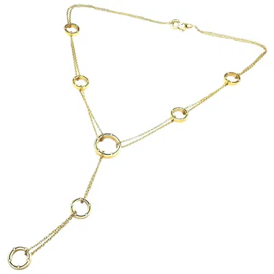 Pre-owned Damiani Brad Pitt Diamond 7 Station Drop Yellow Gold Necklace