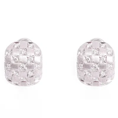 Pre-owned Damiani Checkmate Diamond Gold Earrings In Multi