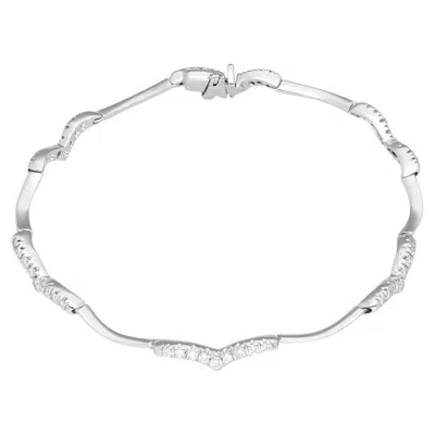 Pre-owned Damiani Damani 54p Diamonds 18k White Gold Link Bracelet 18cm