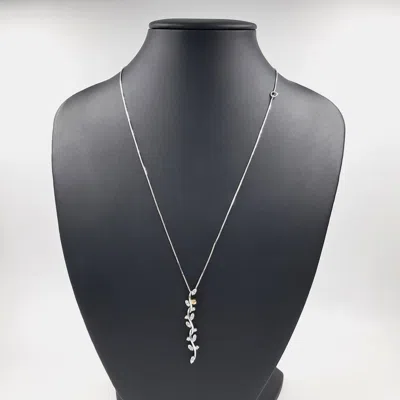 Pre-owned Damiani Diamond 18k Rose Gold 18k White Gold Necklace In Silver