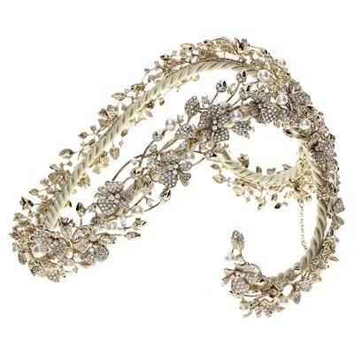 Pre-owned Damiani Diamond And Pearls Tiara In Multi