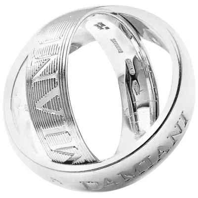Pre-owned Damiani Diamond Double White Gold Band Ring