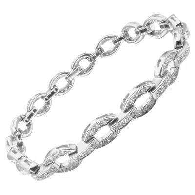 Pre-owned Damiani Diamond Link Tennis White Gold Bracelet