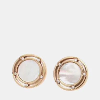 Pre-owned Damiani D.side 18k Pink Gold Mother Of Pearl Diamond Earrings