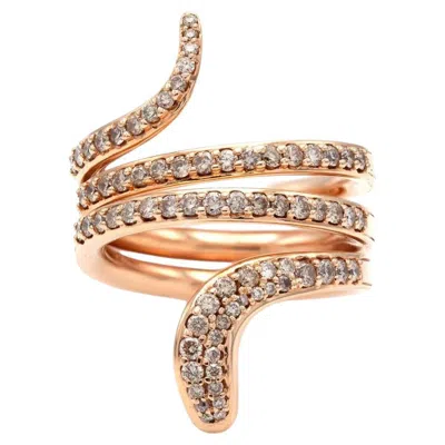 Pre-owned Damiani Eden Snake Ring With Diamonds In Multi