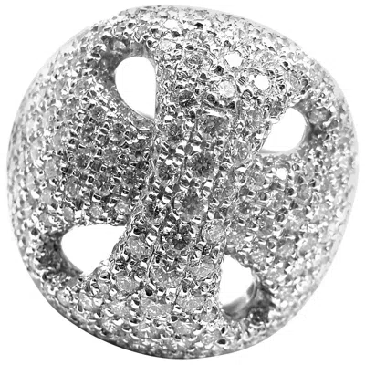 Pre-owned Damiani Large Diamond Gold Ring In Multi