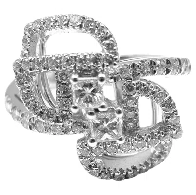 Pre-owned Damiani Madeira Mirror Diamond White Gold Cocktail Ring