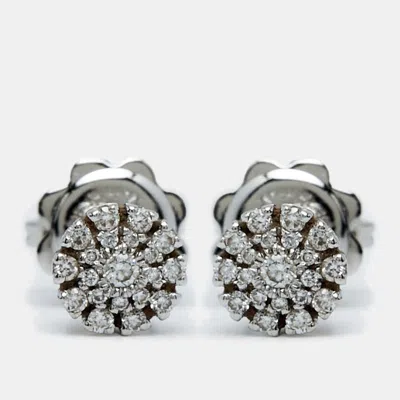 Damiani Margerita Diamonds 18k White Gold Earrings