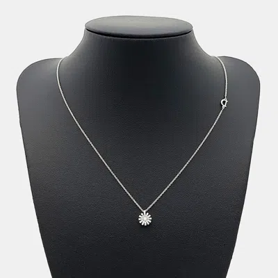 Pre-owned Damiani Margherita 18k White Gold Diamond Necklace In Silver