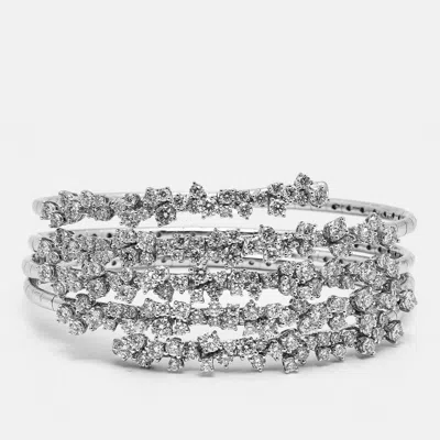 Pre-owned Damiani Mimosa Diamond 18k White Gold Bracelet M