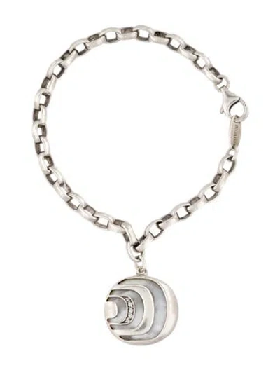 Pre-owned Damiani Mother Of Pearl & Diamond Ssima Bracelet, 7" In Multi