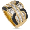 DAMIANI PRE-OWNED DAMIANI 18K YELLOW GOLD 2.38 CT DIAMOND AND ONYX RING
